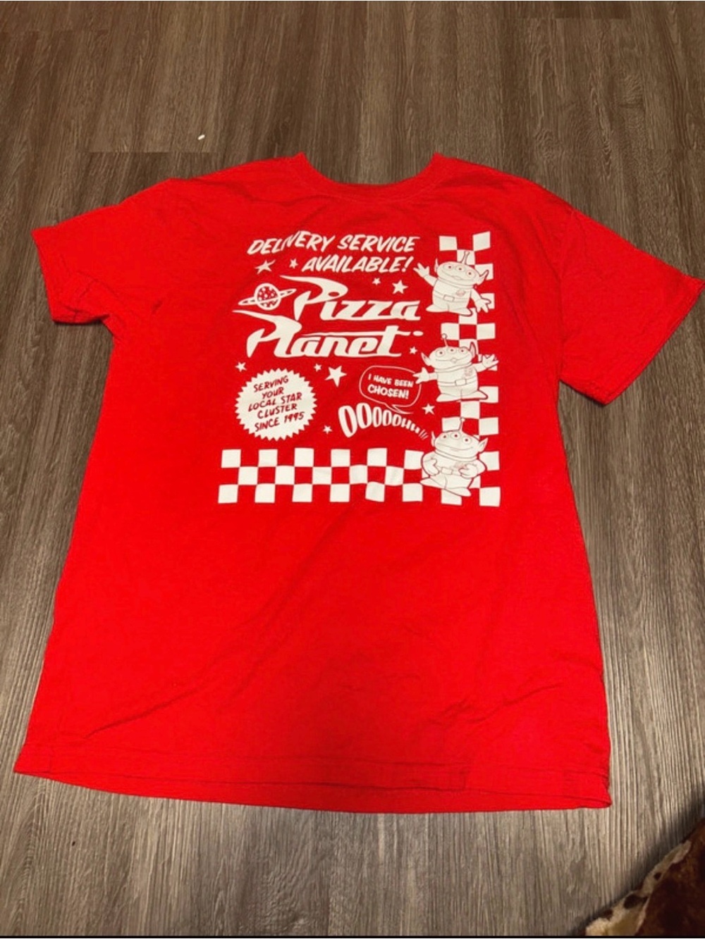 Disney Red Short Sleeve Pizza Planet Graphic Tee